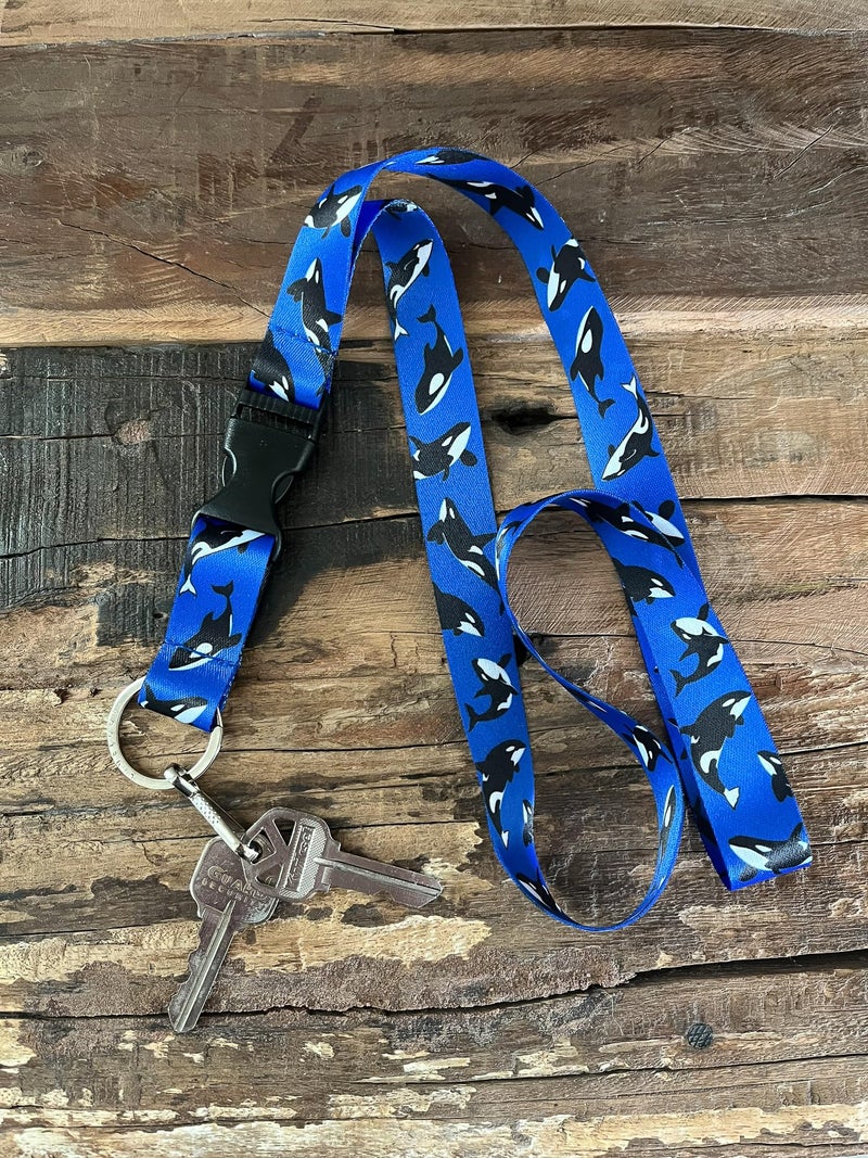 Limeloot Orca Whale Lanyard for Keys, ID Badges, and Accessories - Ocean Lanyard with Quick Release Buckle and Flat Ring. - Image 4