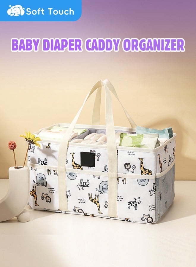 Soft Touch Baby Diaper Caddy Organizer Portable Storage Basket for Diapers Foldable Diapers Storage Bag Baby Shower Basket for Newborn Diaper Storage Organizer Suitable for Indoor Outdoor - Image 1
