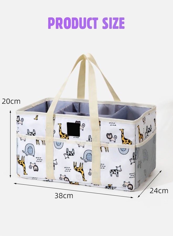 Soft Touch Baby Diaper Caddy Organizer Portable Storage Basket for Diapers Foldable Diapers Storage Bag Baby Shower Basket for Newborn Diaper Storage Organizer Suitable for Indoor Outdoor - Image 2