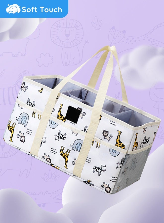 Soft Touch Baby Diaper Caddy Organizer Portable Storage Basket for Diapers Foldable Diapers Storage Bag Baby Shower Basket for Newborn Diaper Storage Organizer Suitable for Indoor Outdoor - Image 3