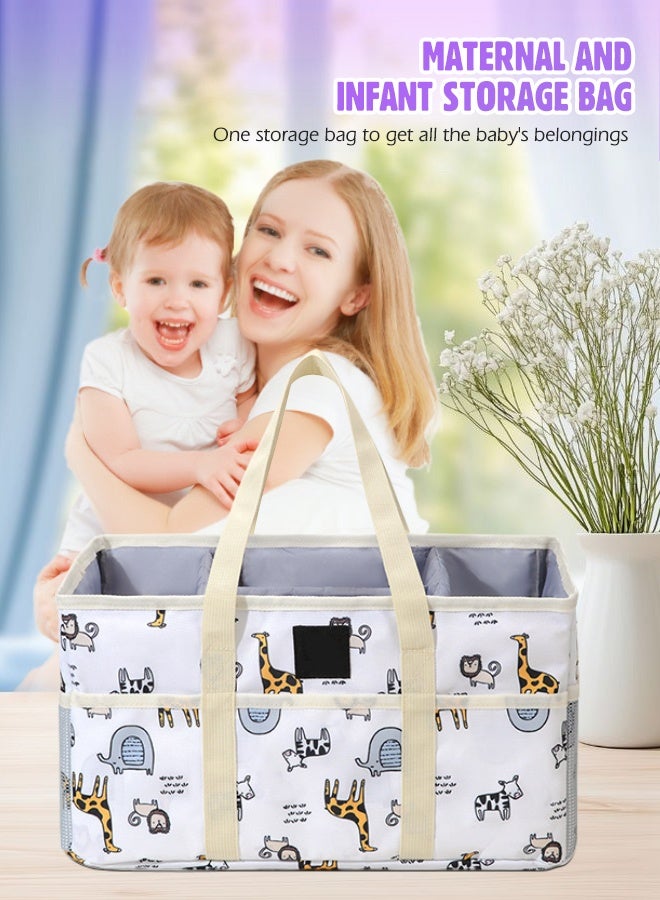 Soft Touch Baby Diaper Caddy Organizer Portable Storage Basket for Diapers Foldable Diapers Storage Bag Baby Shower Basket for Newborn Diaper Storage Organizer Suitable for Indoor Outdoor - Image 4