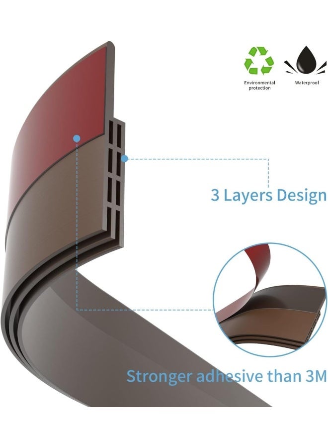 SKY-TOUCH Door Seal Strip Door Draft Stopper, Self Adhesive Soundproof Door Sweep Weather Stripping, Doors Draft Excluder for Blocking Bugs, Air, Dust (1 Meter*1pcs) - Image 2