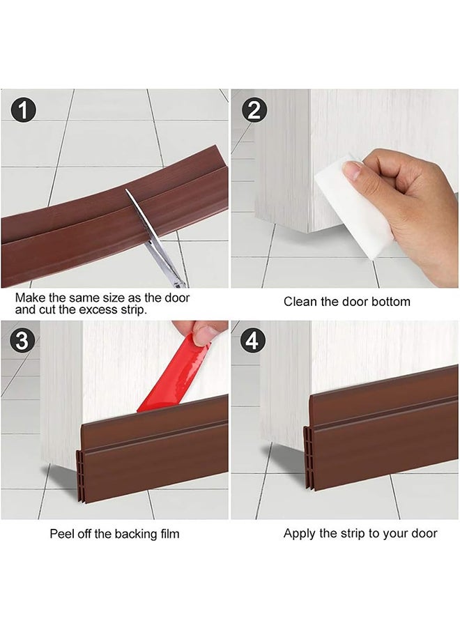SKY-TOUCH SKY-TOUCH Door Seal Strip Door Draft Stopper, Self Adhesive Soundproof Door Sweep Weather Stripping, Doors Draft Excluder for Blocking Bugs, Air, Dust  - Image 4