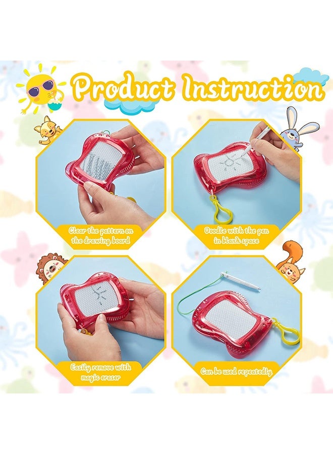 Quantum 6 PCS Mini Magnetic Doodle Boards, Backpack Keychain Clip Doodle Drawing Boards, Wipeable Doodle Sketch and Writing Boards with Backpack Keychain - Image 3