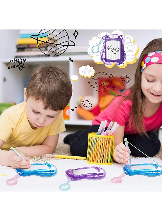 Quantum 6 PCS Mini Magnetic Doodle Boards, Backpack Keychain Clip Doodle Drawing Boards, Wipeable Doodle Sketch and Writing Boards with Backpack Keychain - Image 5