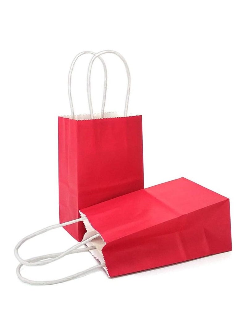 Kraft Paper Bag Red Twisted Handle 20x27x10 cm Paper Party  Bride Birthday Gift Bag Wedding Celebrations Bags for Party Favors  12 Pieces - Image 1