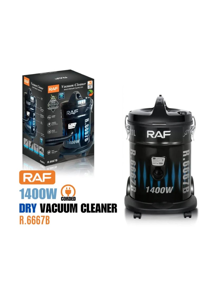 RAF R.6667B 1400W Dry Vacuum Cleaner, High Suction Power. - Image 1