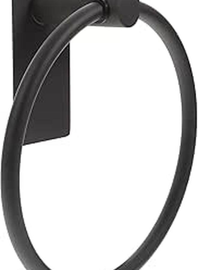 Black Stainless Steel Towel Ring Wall Mounted Rust Resistant Bathroom Kitchen Hardware - Image 1