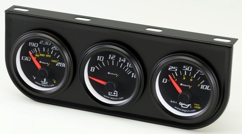 Equus 6200 2" Volt Triple Gauge Kit, Black - Image 2