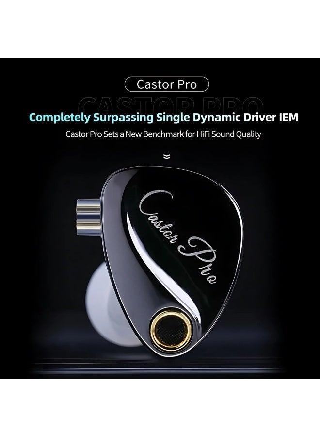 KZ Castor Pro Type-C Wired IEM Earphones with Mic – Dual 10mm Dynamic Drivers, 4-Level Tuning Switch, Silver-Plated Cable with Built-In DAC, Noise Isolating In-Ear Monitor for Studio & Gaming (Bass Version) - Image 2
