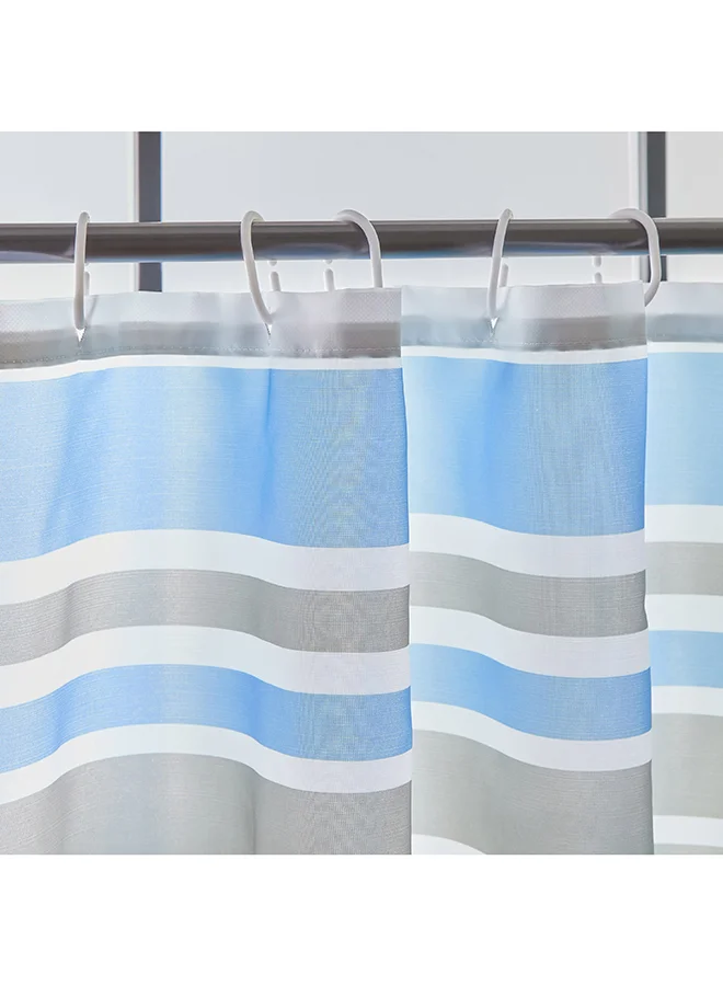 Home Box Frida Polyester Shower Curtain with 12 Hooks 200 x 180 cm
