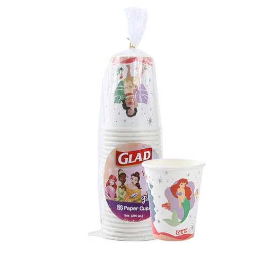 Glad for Kids Disney Mickey & Friends Disposable Paper Cups, “Magic is in All of Us” - Heavy Duty, Soak Proof, Kid-Friendly Paper Cups for Drinking and Everyday Use, 9 Ounce, 24 Count - Image 1