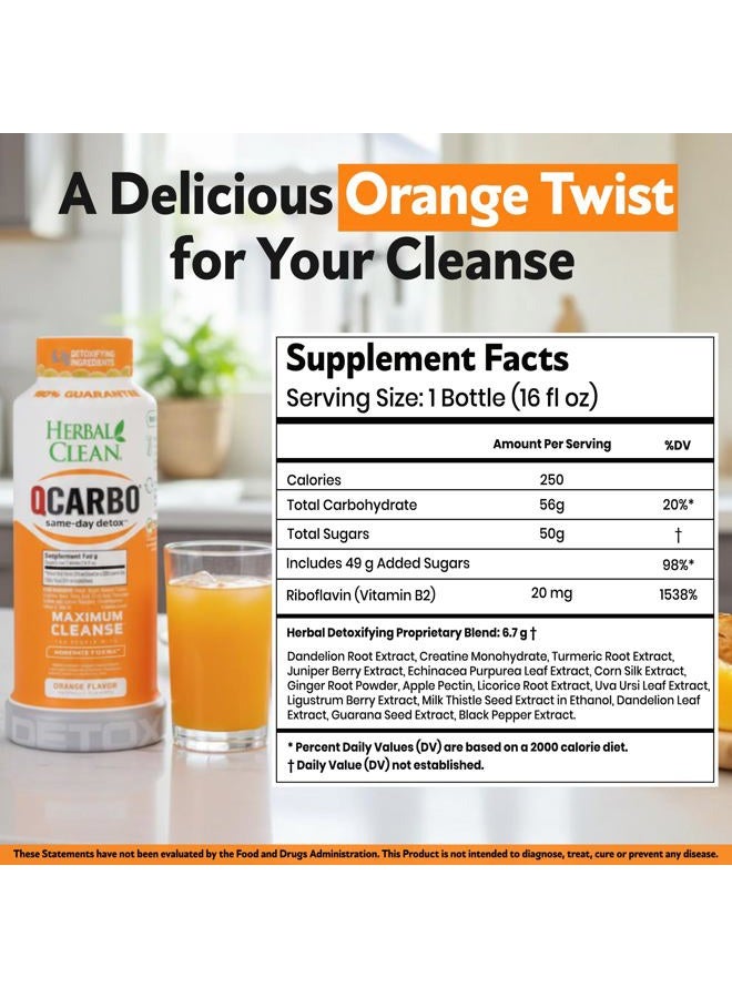 Herbal Clean B.N.G. Qcarbo Liquid Orange 16 Fz - Image 3