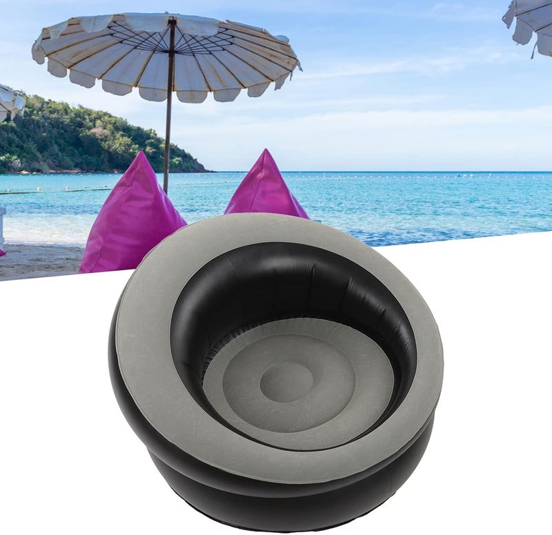 Aramox Ergonomic Inflatable Air Sofa Chair, Premium Flocking, for Leisure, Sleep, Reading, Tanning, Backyard, Full Body Support, Fast Inflation, Portable, Small and Lightweight (Grey - Image 4
