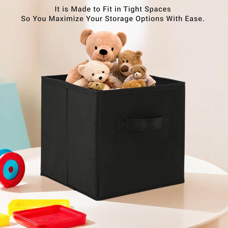 Kuber Industries Pack of 2 Square Foldable Multipurpose Wardrobe Storage Organizer for Home 11 Inch Portable CupboardCloset Organiser Storage Box for Clothes Toys Pink Black - Image 2