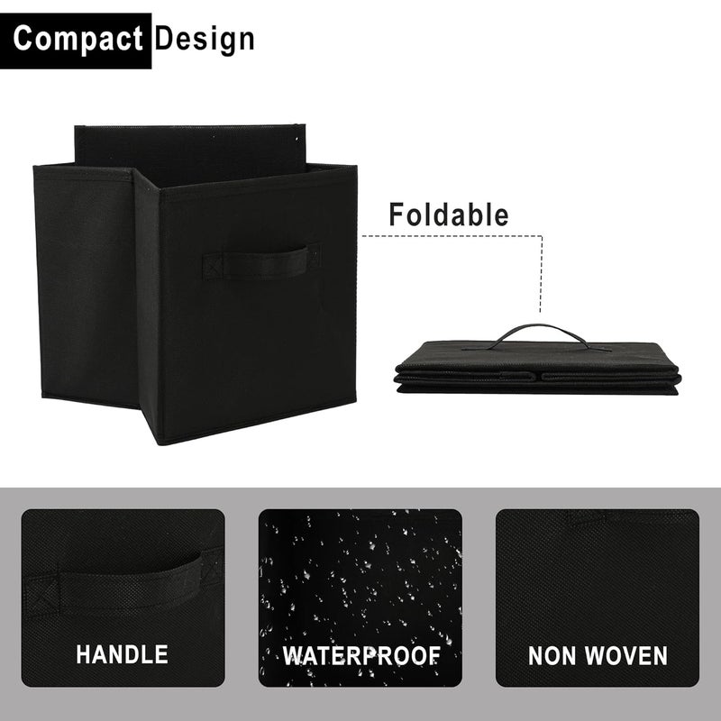 Kuber Industries Pack of 2 Square Foldable Multipurpose Wardrobe Storage Organizer for Home 11 Inch Portable CupboardCloset Organiser Storage Box for Clothes Toys Pink Black - Image 4