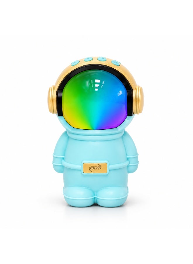 BDT سماعة بلوتوث محمولة BDT موديل AN153 بتصميم رائد فضاء وصوت قوي 5 واط مع إضاءة RGB ودعم USB وTF Card - لبني - Image 1