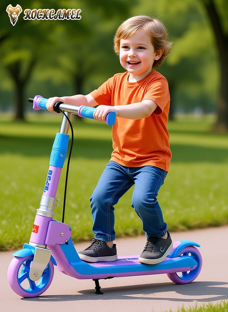 ROCKCAMEL 2-Wheel Kick Scooter, Foldable Lightweight Scooter with Music, LED Lighted Wheels and 5-Level Adjustable Height Handlebars, Dual Braking System, Push Scooter for kids 5-18 Years, Up to 100kg - Image 3
