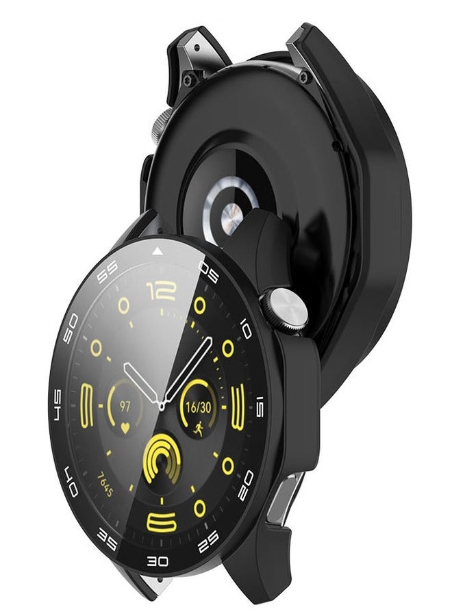 HUAWEI WATCH GT 4 46mm Case with 9H Tempered Glass Screen Protector, Unique Design Hard PC Waterproof Cover, Touch Sensitive Full Coverage Accessories for Huawei Watch GT4 46mm（Black) - Image 4