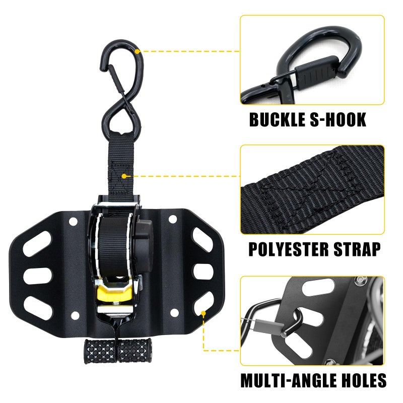 Maxzina Retractable Ratchet Straps Compatible with 2015-2025 2026 Ford F150 Retracting Straps 2PCS Auto Retract Securing Strap Tie Down System for 2025 F150 Accessories - Image 3