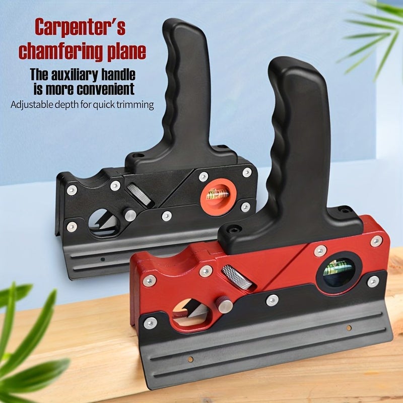 1pc Red 45 Degree Chamfer Plane For Wood Hand Woodworking Planer For Edge Trimming Flattening And Corner Shaping - Image 1