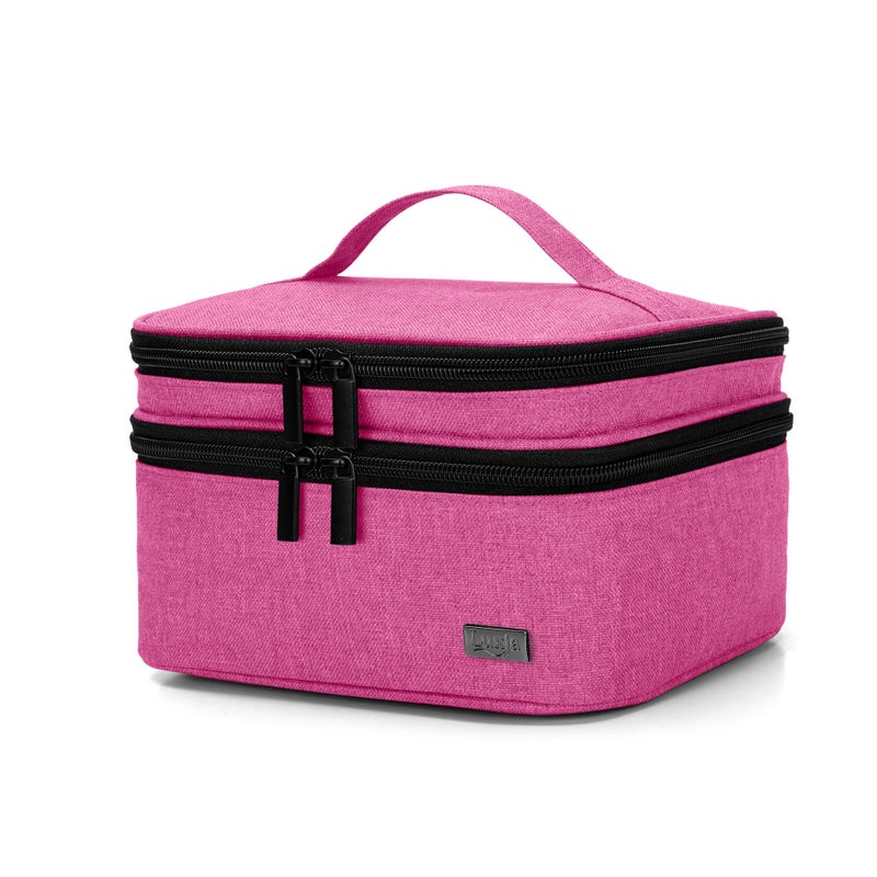 LUXJA LUXJA Essential Oil Carrying Case  Holds 30 Bottles 5ml30ml Also Fits for Roller Bottles DoubleLayer Organizer for Essential Oil and Accessories Pink Bag Only 