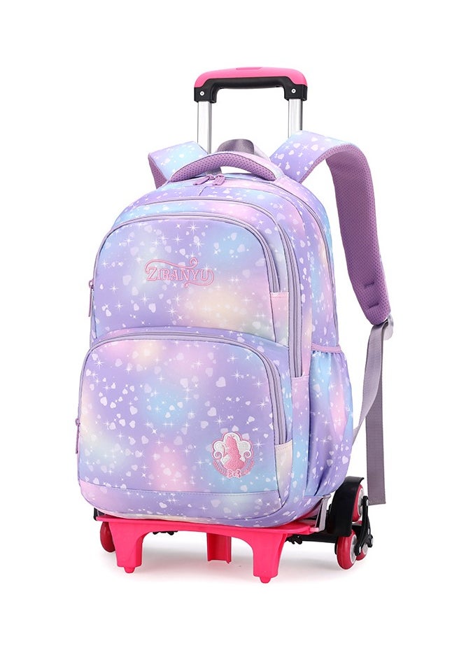 Loquat Girls Trolley School Bags Large Capacity Kids' Bookbag Students Rolling Backpack Travel Wheeled Kids' Luggage Bag for Elementary Schoolbag  - Image 1