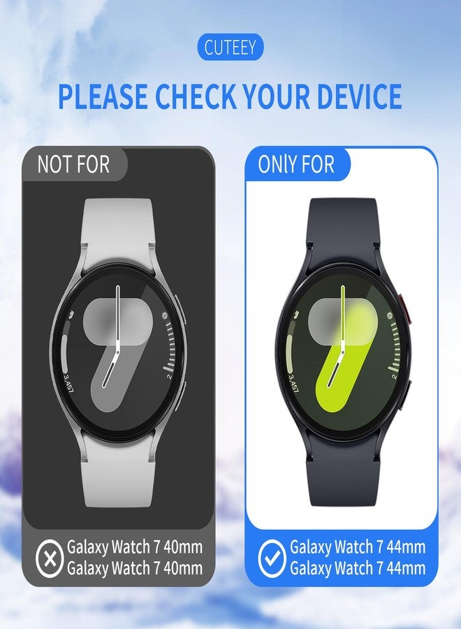 Cuteey 6+6 Pack for Samsung Galaxy Watch 7 Screen Protector Case 44mm, Hard PC Bumper Cover with Anti-Fog Tempered Glass Protective Film for Galaxy Watch 7 Accessories Neutral,44mm - Image 2