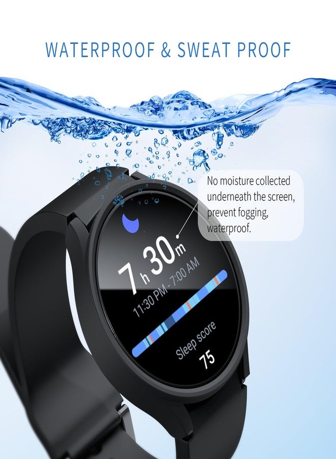 Cuteey 6+6 Pack for Samsung Galaxy Watch 7 Screen Protector Case 44mm, Hard PC Bumper Cover with Anti-Fog Tempered Glass Protective Film for Galaxy Watch 7 Accessories Neutral,44mm - Image 5