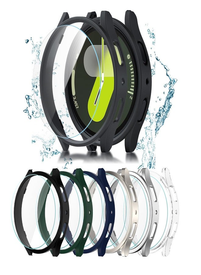 Cuteey 6+6 Pack for Samsung Galaxy Watch 7 Screen Protector Case 44mm, Hard PC Bumper Cover with Anti-Fog Tempered Glass Protective Film for Galaxy Watch 7 Accessories Neutral,44mm - Image 1