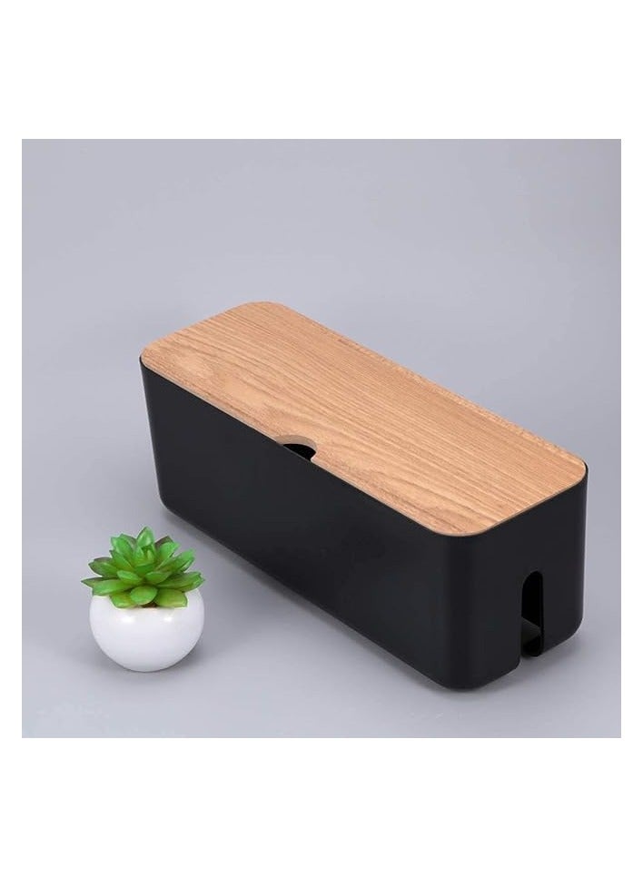 ALISSA Power Cord Storage Box Household Plastic Creative Cable Management Box (Black) - Image 3