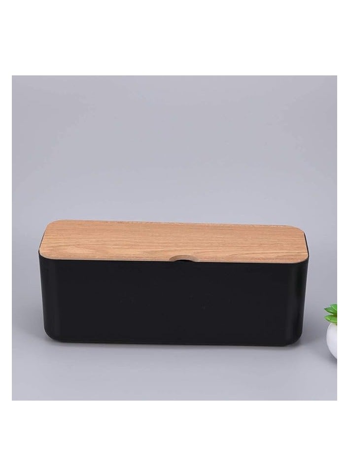 ALISSA Power Cord Storage Box Household Plastic Creative Cable Management Box (Black) - Image 4