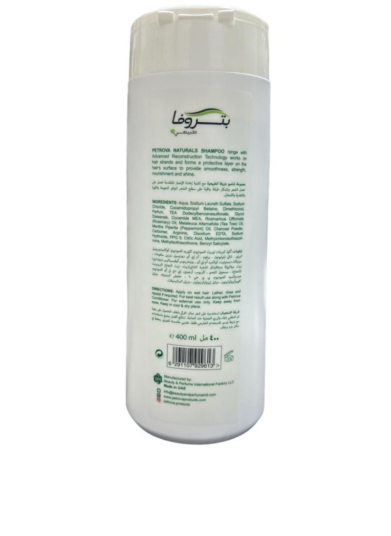 Petrova Mint Charcoal Anti Dandruff Shampoo 400 ml