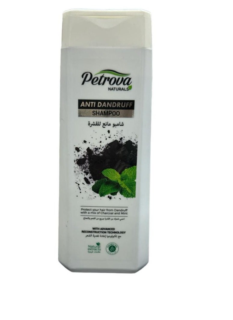 Petrova Mint Charcoal Anti Dandruff Shampoo 400 ml