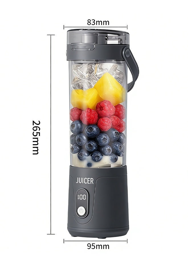 أوبتيكو خلاط محمول 600 مل، خلاط عصارة وعصائر سموثي قابل لإعادة الشحن، كوب عصارة شخصي صغير الحجم للسفر للمخفوقات والعصائر الطازجة والتنظيف الذاتي، غطاء مانع للتسرب، عرض ذكي للوقت، 12 شفرة، مع مزج قوي - Image 2