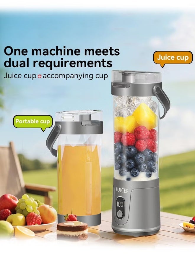 أوبتيكو خلاط محمول 600 مل، خلاط عصارة وعصائر سموثي قابل لإعادة الشحن، كوب عصارة شخصي صغير الحجم للسفر للمخفوقات والعصائر الطازجة والتنظيف الذاتي، غطاء مانع للتسرب، عرض ذكي للوقت، 12 شفرة، مع مزج قوي - Image 5