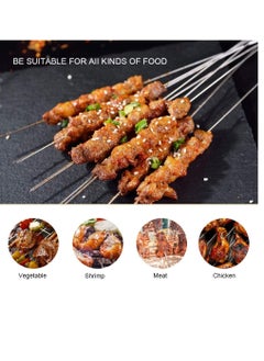 PAMCHAL 6-Piece Stainless Steel BBQ Skewers Round With Wooden Handle For Making Kabab  - Image 4
