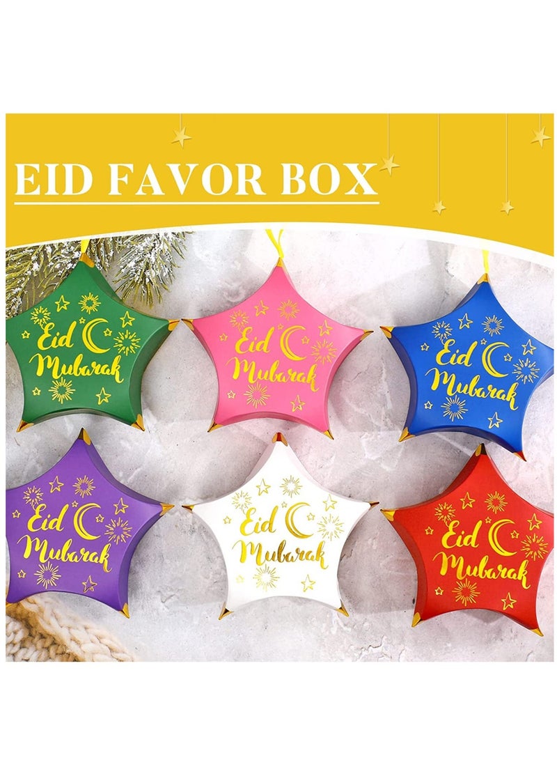 MS Eid Mubarak Candy Star Shaped Ramadan Box Muslim Ramadan Gift Bags Eid Mubarak Party Favors Decorations Paper Ramadan Treat Boxes Eid Favor Box for Eid Party Supplies - Image 3