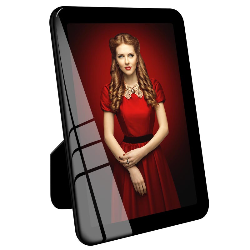 Bluesun 4x6 picture frame black  picture frames glass  hanging picture frame  Matted for wall and tabletop Decor (4x8  black) - Image 1