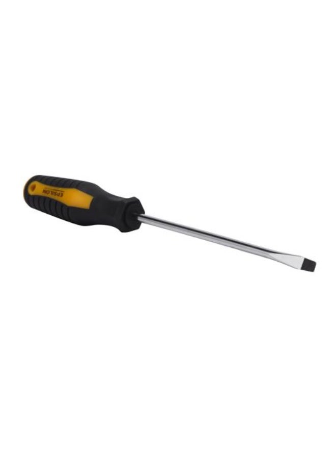 Epsilon Slotted Screwdriver ET1120 - 6 x 150 mm Flat Head Screwdriver with Double Injected Cushion Grip - Heat-Treated Carbon Steel Blade, Corrosion Resistant for DIY, Home, Electrical & Professional Use - Black & Yellow - Image 3