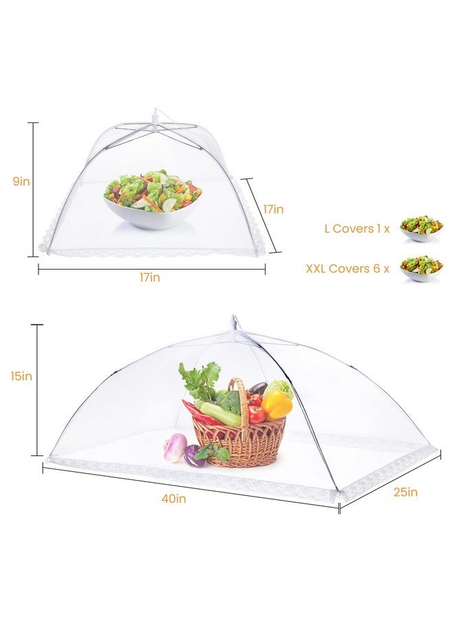 HOMKULA Food Covers for Outside - 2 Extra Large (40 x 25 in) & 6 Large (17 x 17 in) Food Tents/Food Covers for Outdoors Mesh Screen, Picnic Pool Party Supplies, Pop-Up and Collapsible - Image 3