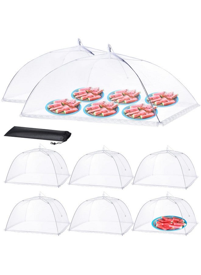 HOMKULA Food Covers for Outside - 2 Extra Large (40 x 25 in) & 6 Large (17 x 17 in) Food Tents/Food Covers for Outdoors Mesh Screen, Picnic Pool Party Supplies, Pop-Up and Collapsible - Image 1