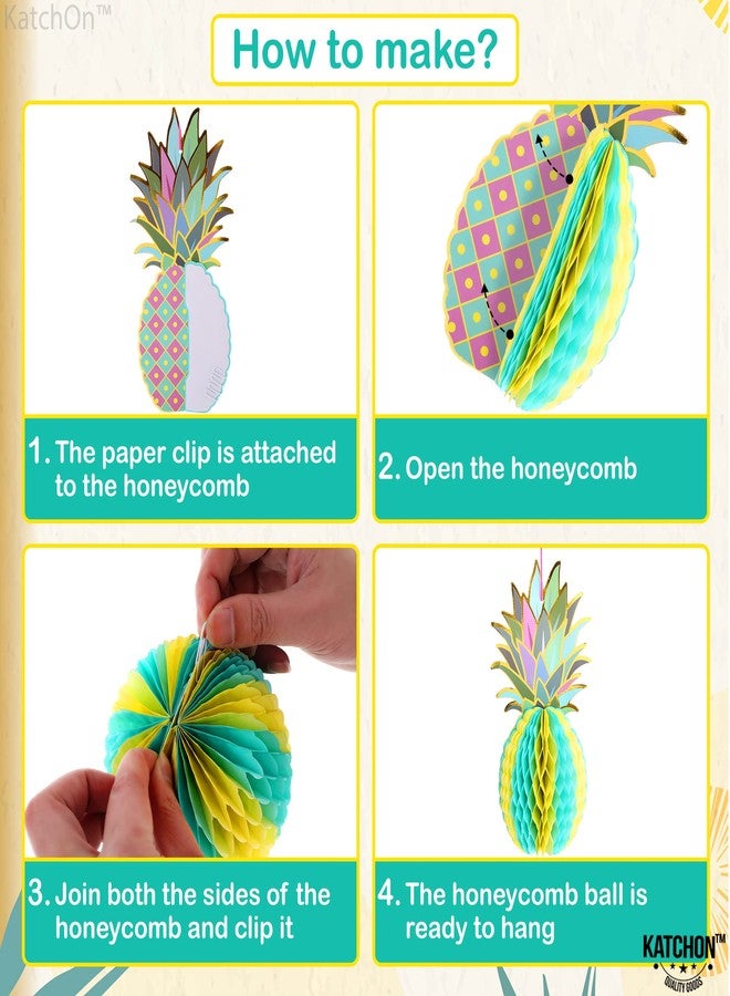 كاتشون زينة طاولة ضخمة على شكل أناناس من كاتش أون - 12 بوصة، عبوة من 6 قطع | زينة حفلات لواو وهاواي، زينة استوائية وشاطئية - Image 4