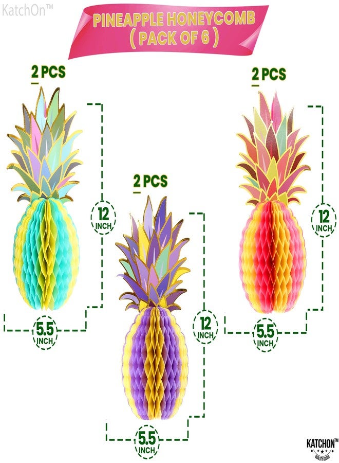 كاتشون زينة طاولة ضخمة على شكل أناناس من كاتش أون - 12 بوصة، عبوة من 6 قطع | زينة حفلات لواو وهاواي، زينة استوائية وشاطئية - Image 2