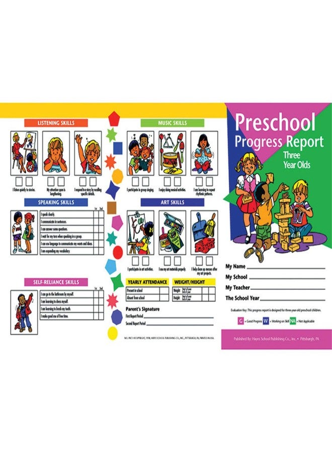 Hayes School Publishing H-Prc1 Progress Reports Preschool 3 Years-10/Pk 3 Year Olds
