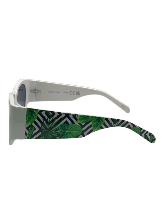 INFLUENCE GERMANY -Tropical Vibe green Frame Sunglasses with Geometric Leaf Print Temples - Image 2