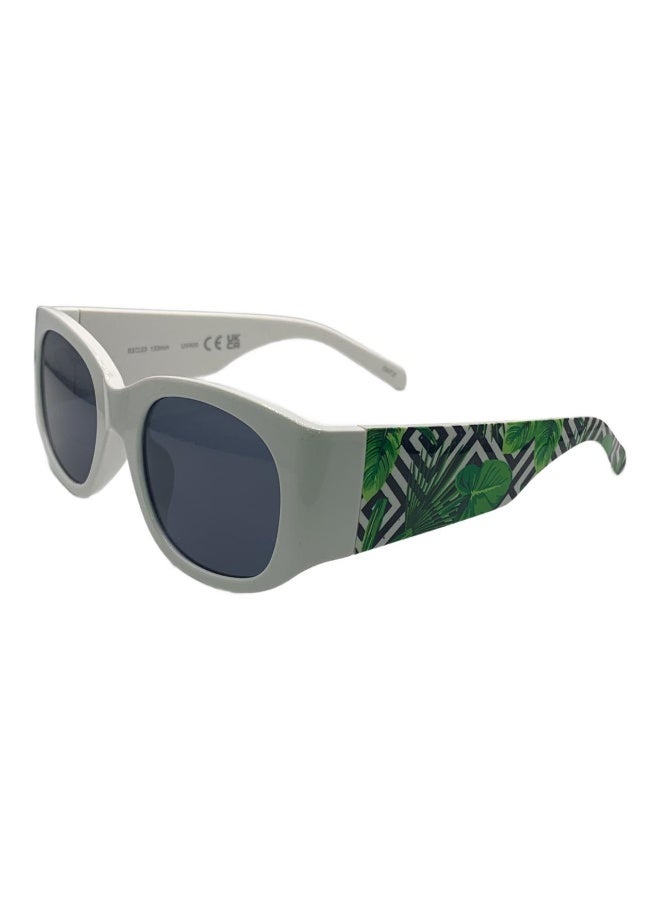 INFLUENCE GERMANY -Tropical Vibe green Frame Sunglasses with Geometric Leaf Print Temples - Image 3