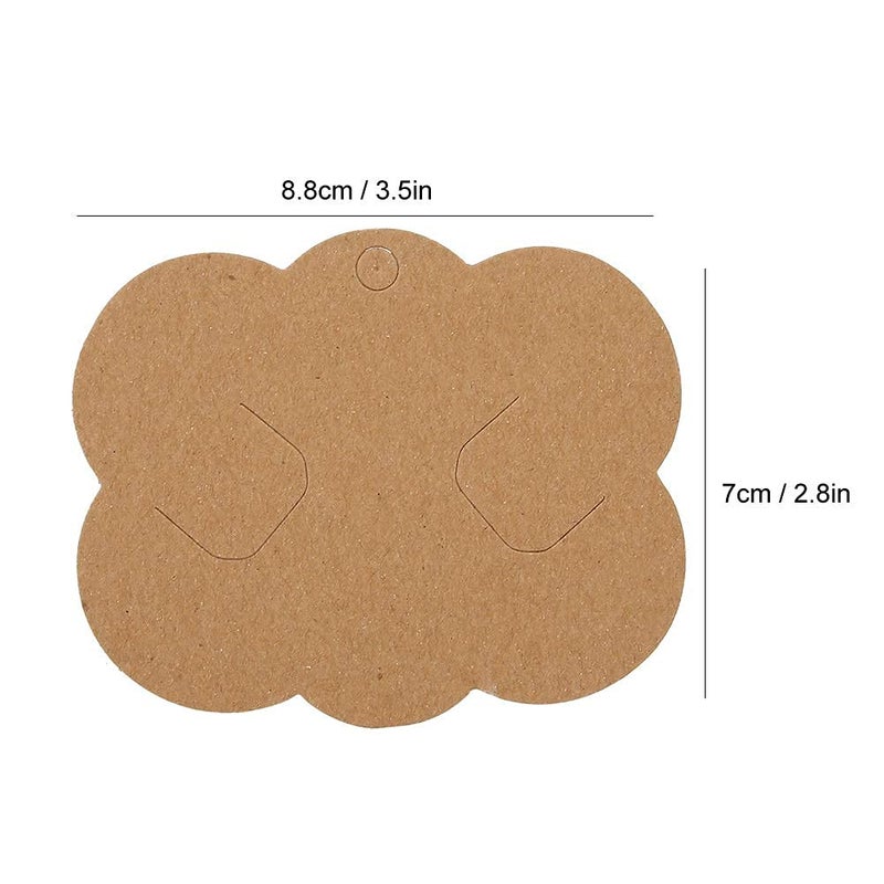 Zenomia Hair Clip Display Cards Kraft Paper Hair Bow Holder DIY Bow Hair Pin Packaging Card for Barrettes Accessories Display and Organizing 50pcs(3.5x2.8inch) - Image 2