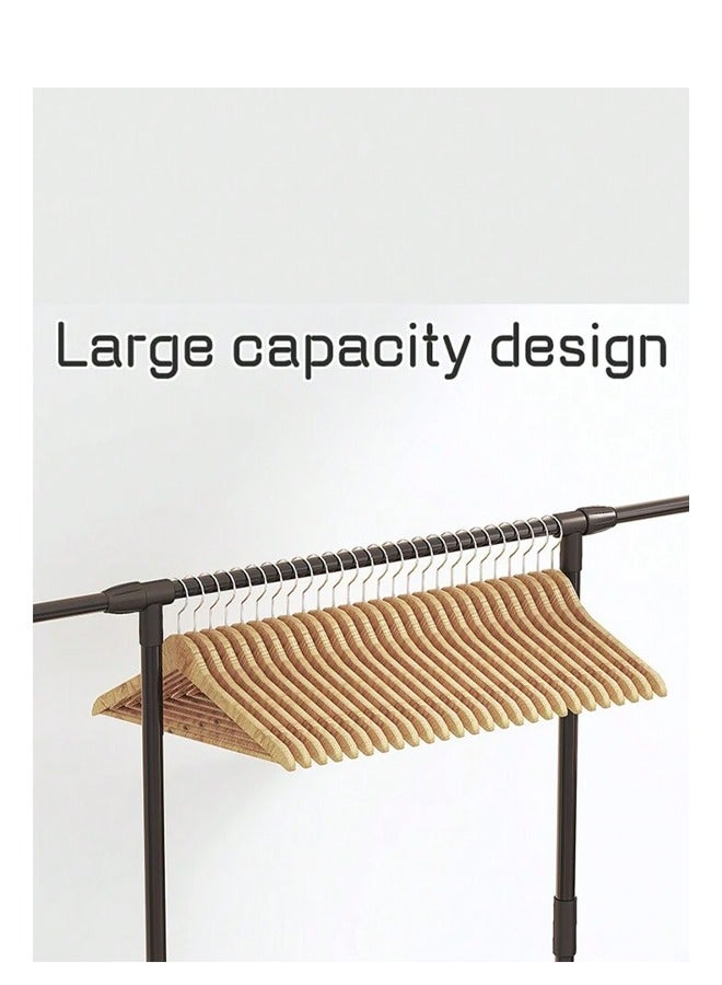 1 Piece Foldable Standing Clothes Organizer for Interior Bedroom and Hallway, 2-Level Shelves, Easy to Raise and Lower Hanging Clothes Rack, Shoe Organizer, Multi-Use  - Image 5