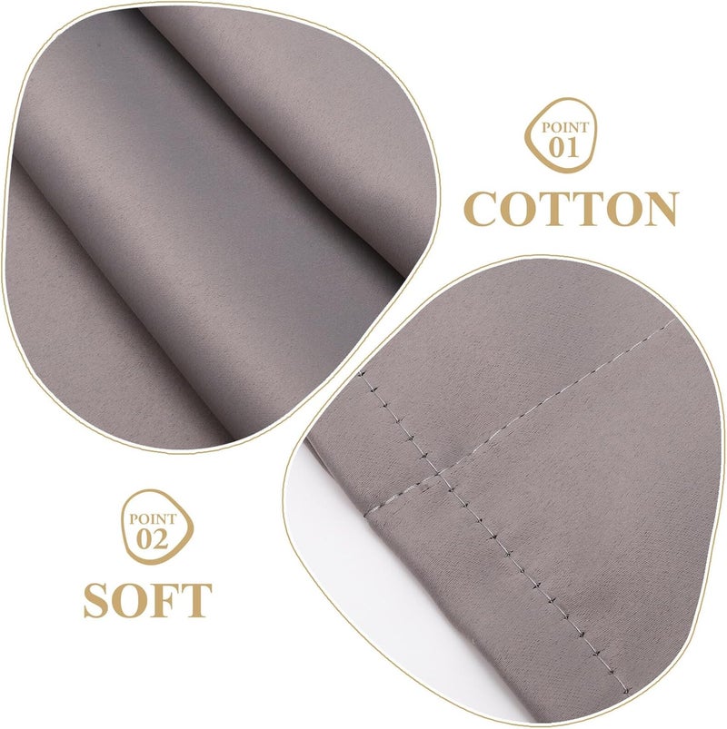Homoyoyo Kitchen Window Valance Curtain Gray Cotton Short Curtain Panel 45x145cm Solid Valances for Kitchen and Bathroom Windows - Image 3